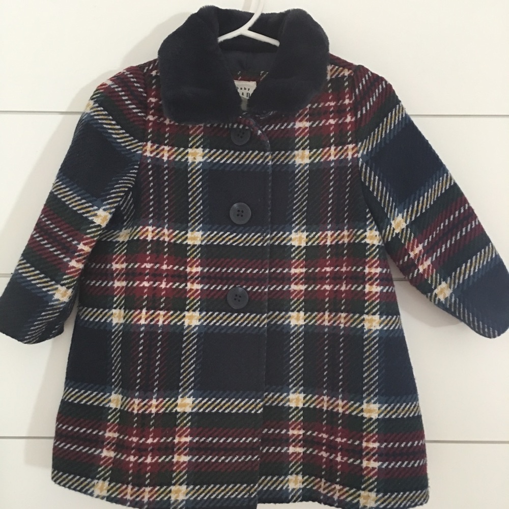 Faux Collar Plaid Vintage Inspired Coat | 12-18 M
